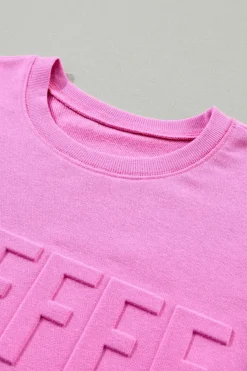 Discount Dear-Lover COFFEE Letter Embossed Casual Sweatshirt Bonbon