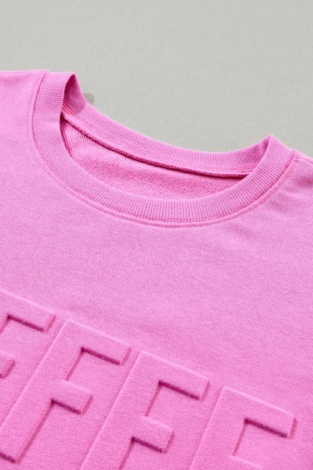 Discount Dear-Lover COFFEE Letter Embossed Casual Sweatshirt Bonbon