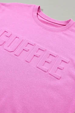 Discount Dear-Lover COFFEE Letter Embossed Casual Sweatshirt Bonbon