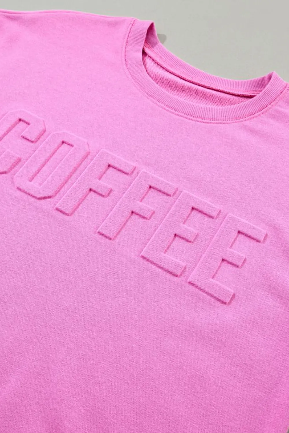 Discount Dear-Lover COFFEE Letter Embossed Casual Sweatshirt Bonbon