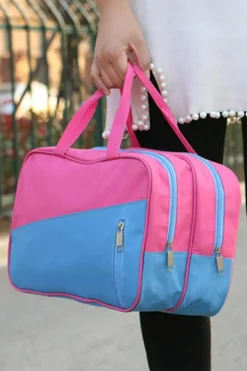 New Dear-Lover Color Block Multi Zip Pocket Portable Yoga Bag Bonbon