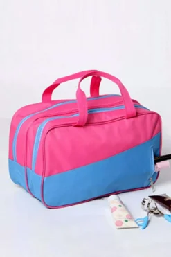 New Dear-Lover Color Block Multi Zip Pocket Portable Yoga Bag Bonbon