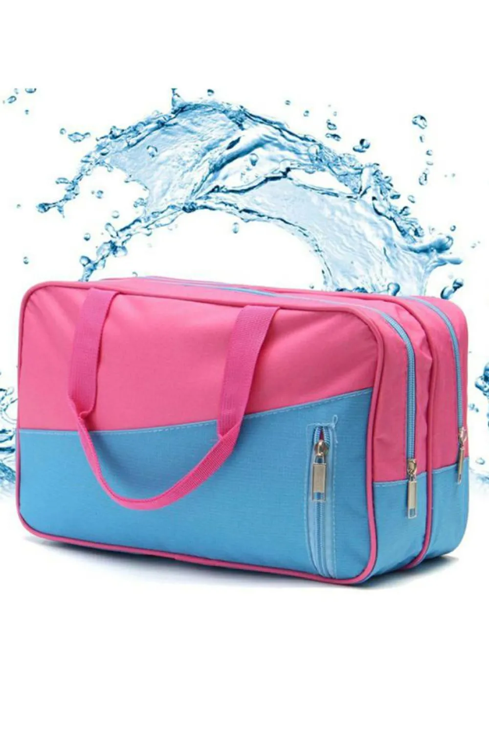 New Dear-Lover Color Block Multi Zip Pocket Portable Yoga Bag Bonbon