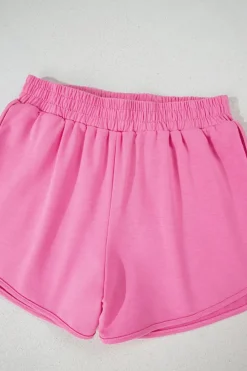 New Dear-Lover Color Block Stripes Elastic High Waist Active Shorts Bonbon