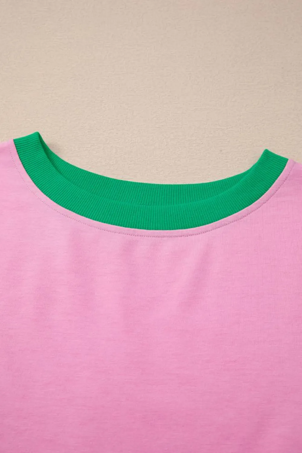Online Dear-Lover Colorblock Edge Drop Shoulder T Shirt and Skort 2Pcs Set Bonbon
