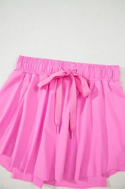 Hot Dear-Lover Drawstring High Waist Lined Tennis Skorts Bonbon