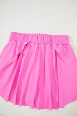 Hot Dear-Lover Drawstring High Waist Lined Tennis Skorts Bonbon