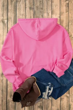 Online Dear-Lover Fleece Lined Kangaroo Pocket Drawstring Chunky Hoodie Bonbon