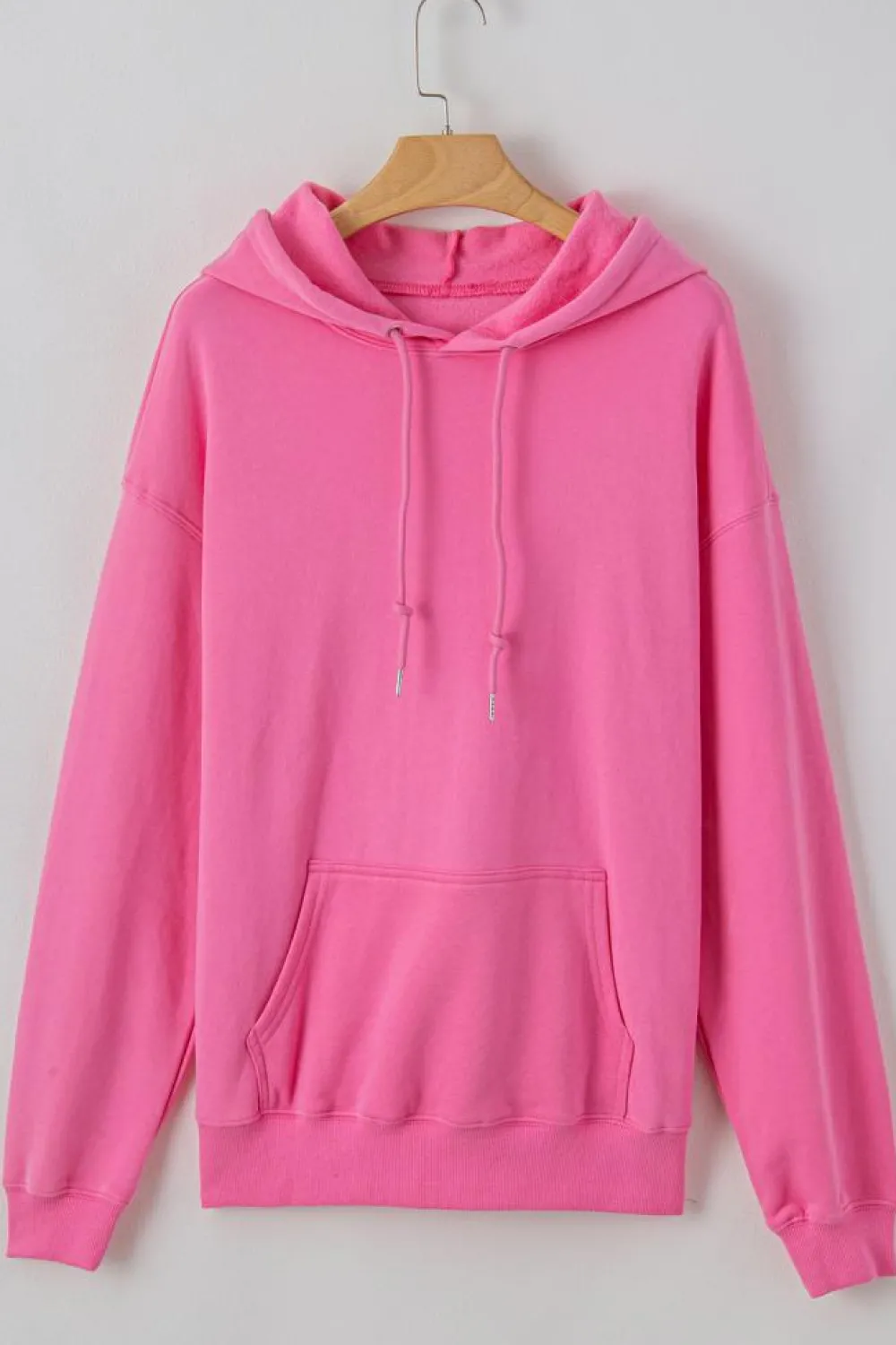 Online Dear-Lover Fleece Lined Kangaroo Pocket Drawstring Chunky Hoodie Bonbon
