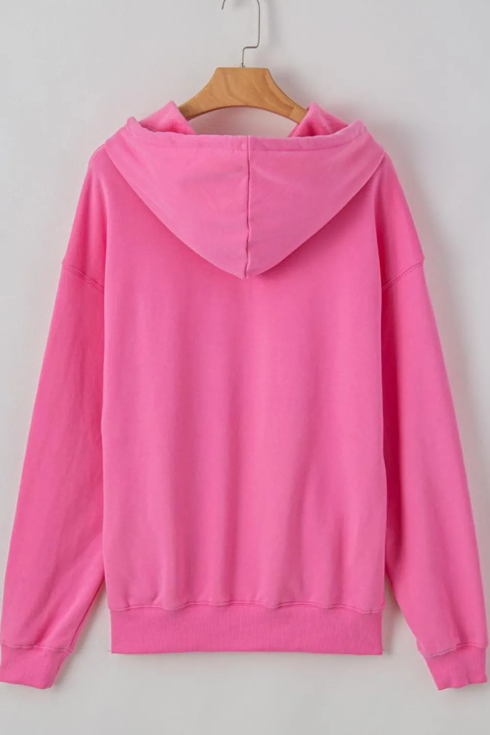 Online Dear-Lover Fleece Lined Kangaroo Pocket Drawstring Chunky Hoodie Bonbon