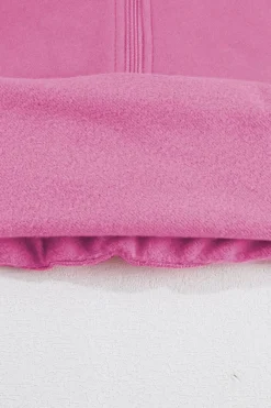 Clearance Dear-Lover Fleece Lined Zip Up Stand Collar Thumbhole Sleeve Sweatshirt Bonbon