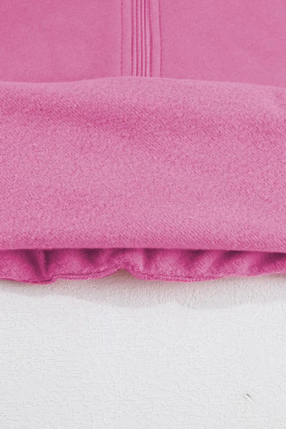 Clearance Dear-Lover Fleece Lined Zip Up Stand Collar Thumbhole Sleeve Sweatshirt Bonbon