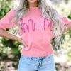 Outlet Dear-Lover Mom Tinsel Front Short Sleeve Sweater Bonbon