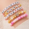 New Dear-Lover Mothers Day Slogan Beaded Multi Layer Bracelet Bonbon
