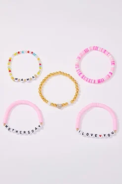 New Dear-Lover Mothers Day Slogan Beaded Multi Layer Bracelet Bonbon