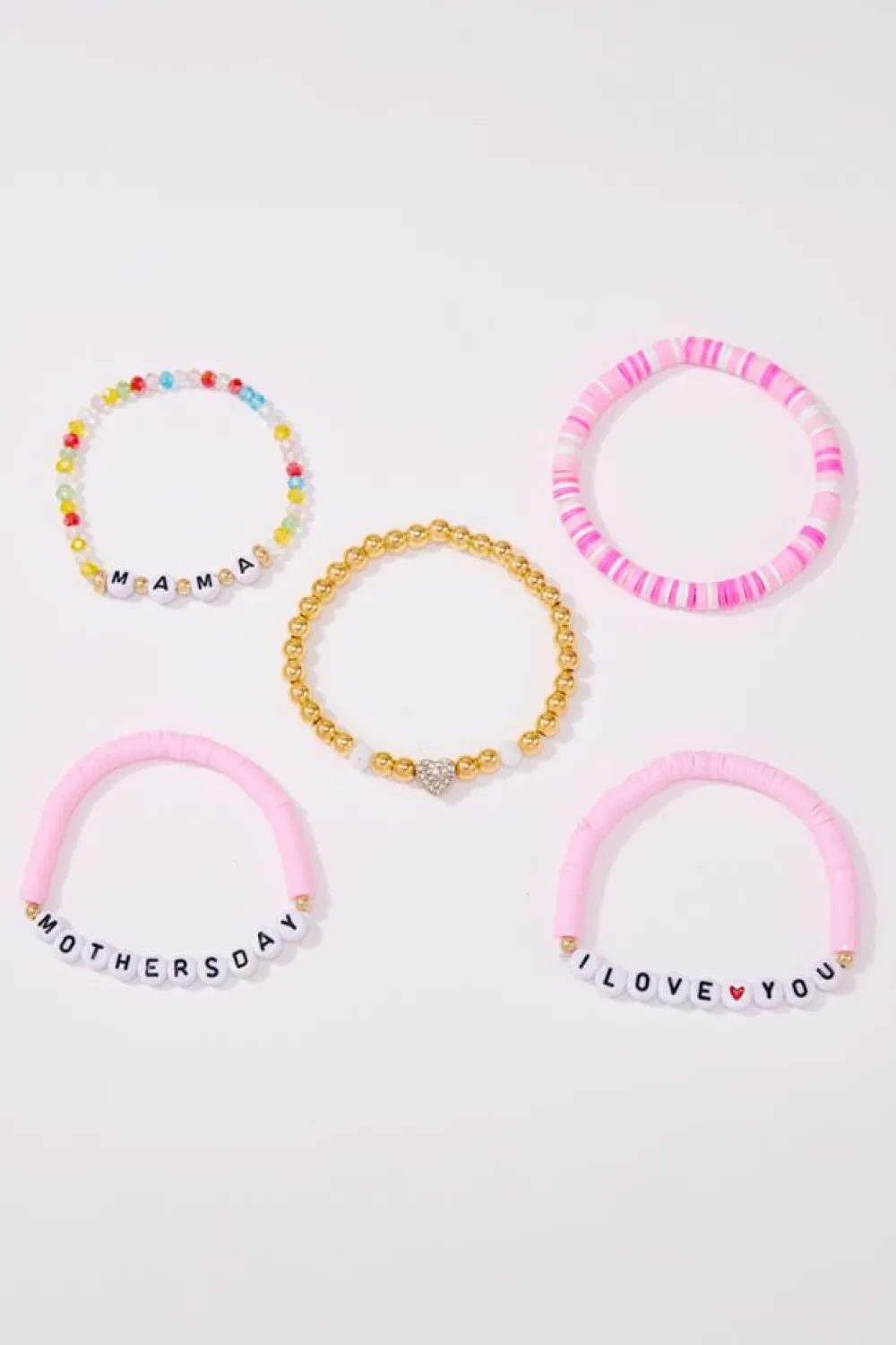 New Dear-Lover Mothers Day Slogan Beaded Multi Layer Bracelet Bonbon