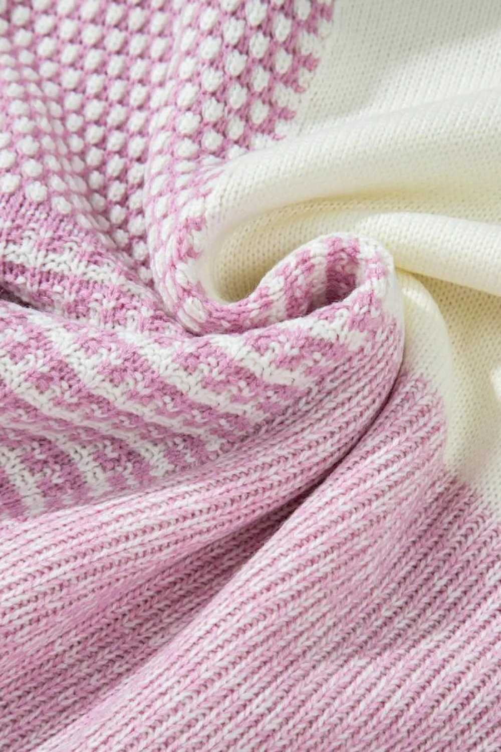 Sale Dear-Lover Neutral Colorblock Tie Back Sweater Bonbon