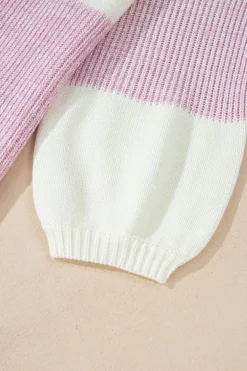 Sale Dear-Lover Neutral Colorblock Tie Back Sweater Bonbon