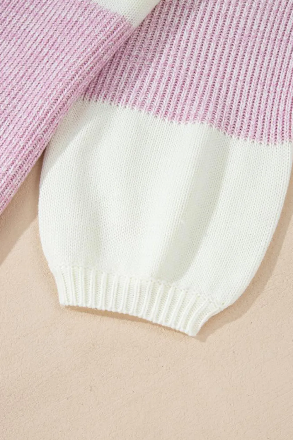 Sale Dear-Lover Neutral Colorblock Tie Back Sweater Bonbon