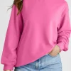 Fashion Dear-Lover Plain Drop Shoulder Crewneck Pullover Sweatshirt Bonbon
