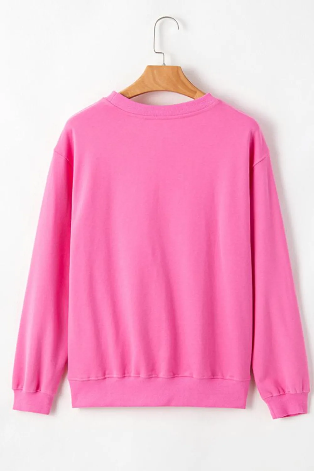Fashion Dear-Lover Plain Drop Shoulder Crewneck Pullover Sweatshirt Bonbon