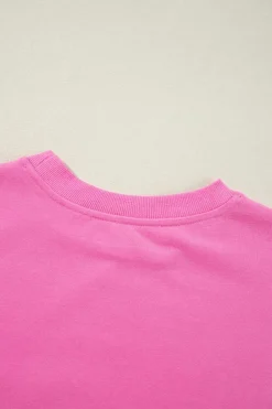 Fashion Dear-Lover Plain Drop Shoulder Crewneck Pullover Sweatshirt Bonbon