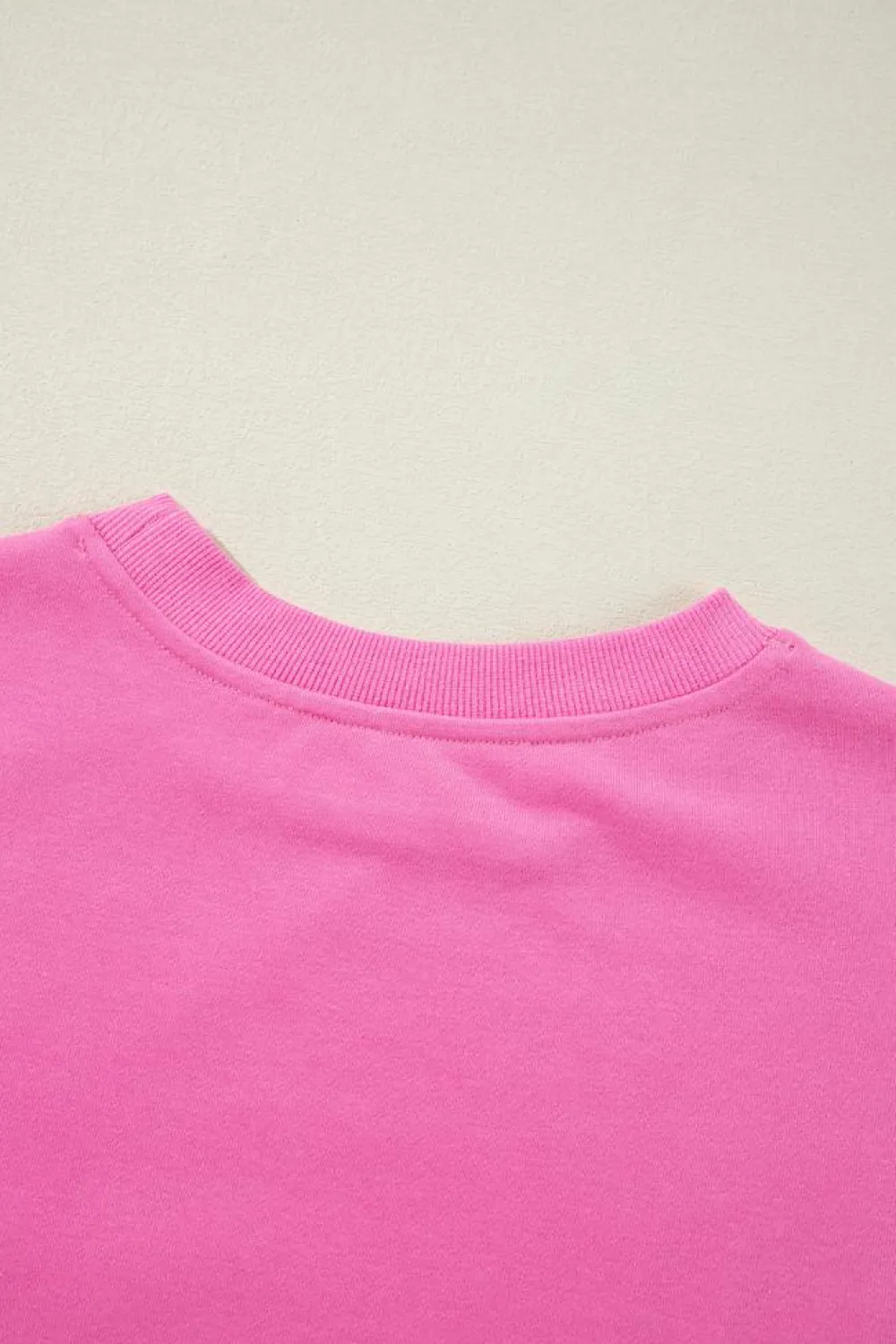 Fashion Dear-Lover Plain Drop Shoulder Crewneck Pullover Sweatshirt Bonbon
