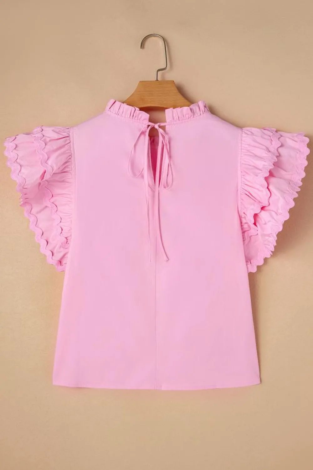 Clearance Dear-Lover Ricrac Ruffled Sleeve Frilled Collar Blouse Bonbon