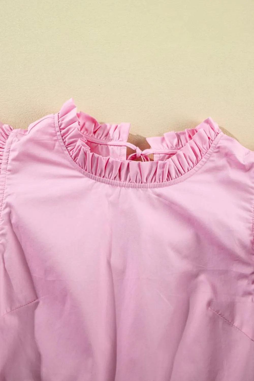 Clearance Dear-Lover Ricrac Ruffled Sleeve Frilled Collar Blouse Bonbon