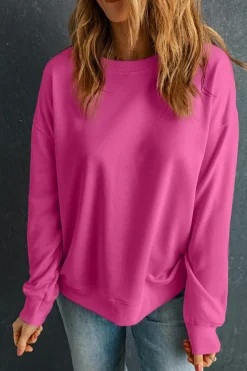 Outlet Dear-Lover Solid Classic Crewneck Pullover Sweatshirt Bonbon