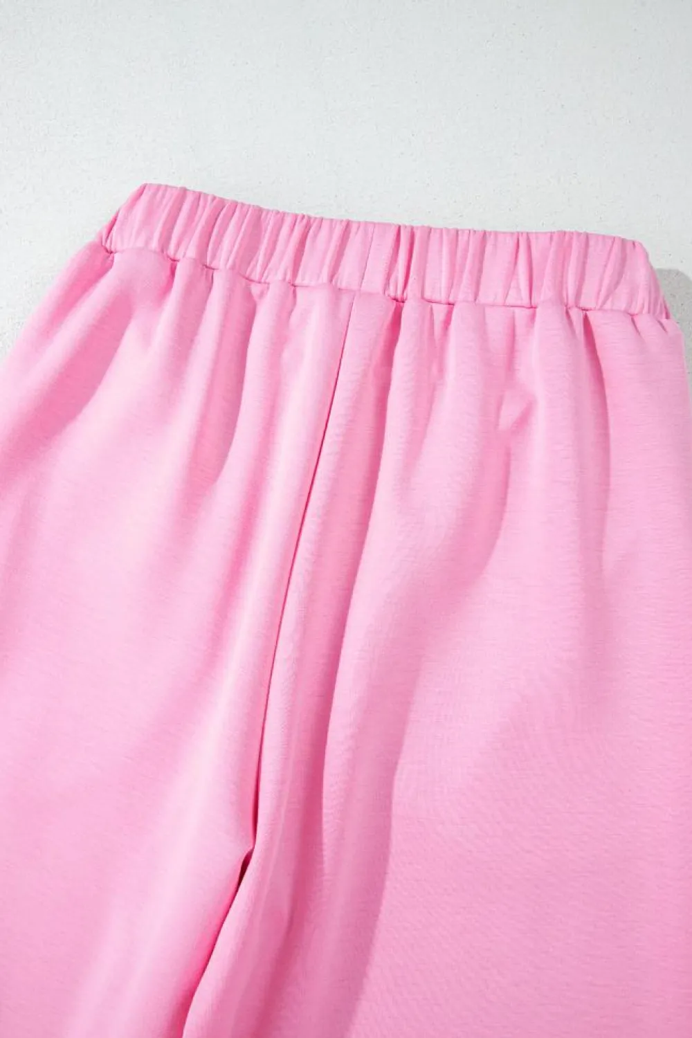 Best Dear-Lover Solid Color Drawstring Long Sleeve Top and Pants Set Bonbon