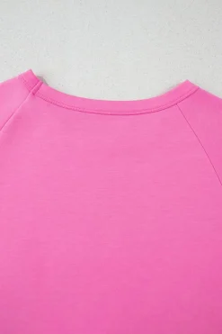 Online Dear-Lover Striped Patch Front Casual Tee Bonbon