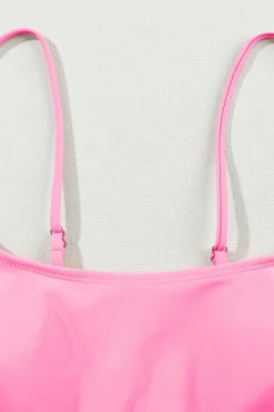 Best Dear-Lover Striped Patchwork Spaghetti Strap High Waist Bikini Swimsuit Bonbon
