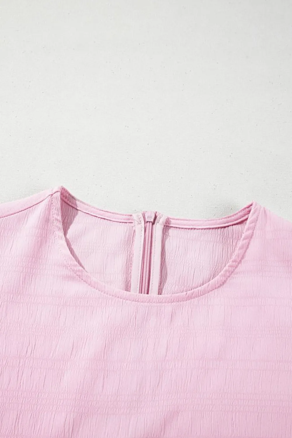 Clearance Dear-Lover Textured Bubble Sleeve High Waist Mini Dress Bonbon