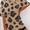Clearance Dear-Lover Boyfriend Print Loose T Shirt Leopard