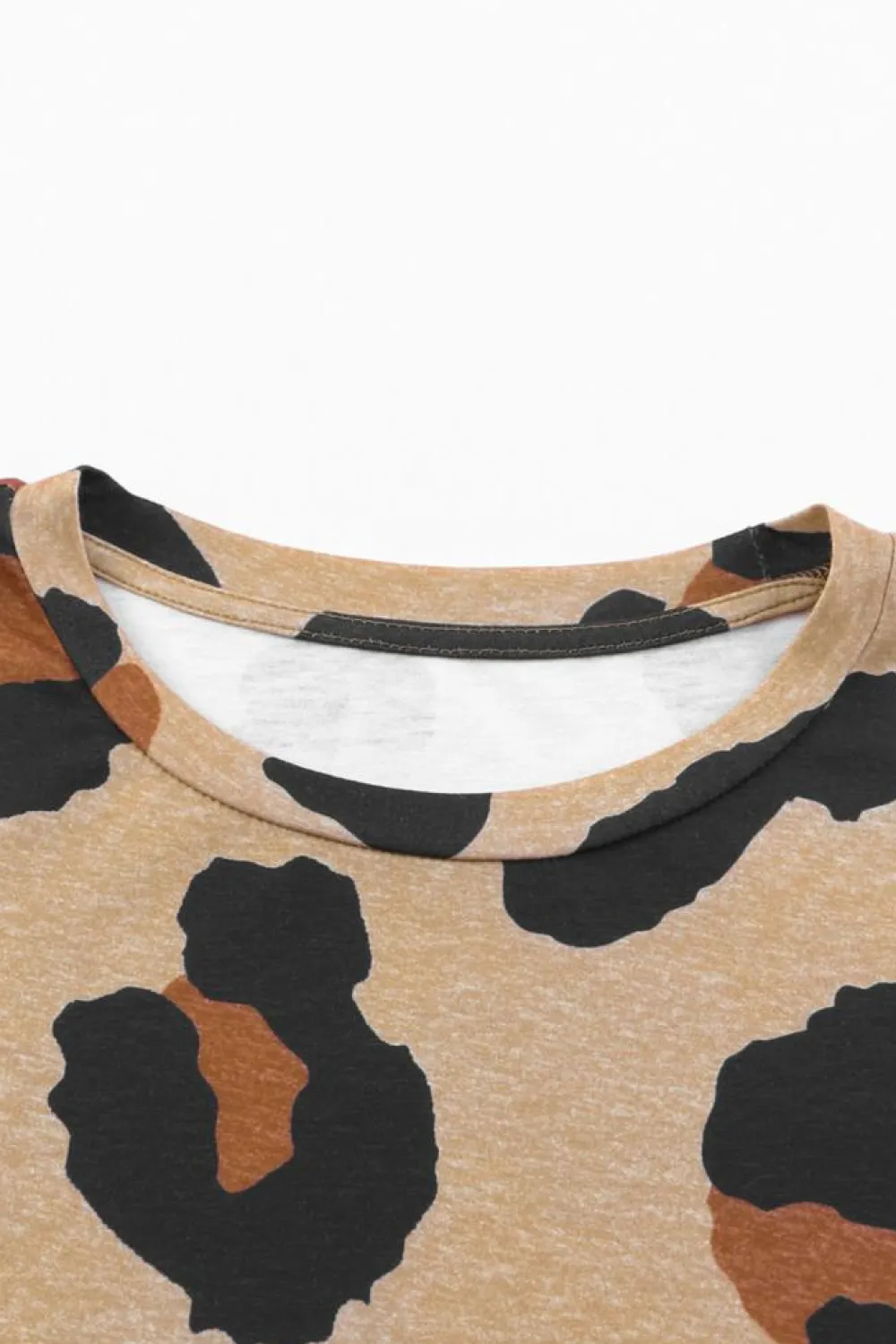 Clearance Dear-Lover Boyfriend Print Loose T Shirt Leopard