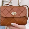 Sale Dear-Lover PU Leather Diamond Pattern Messenger Bag Breen