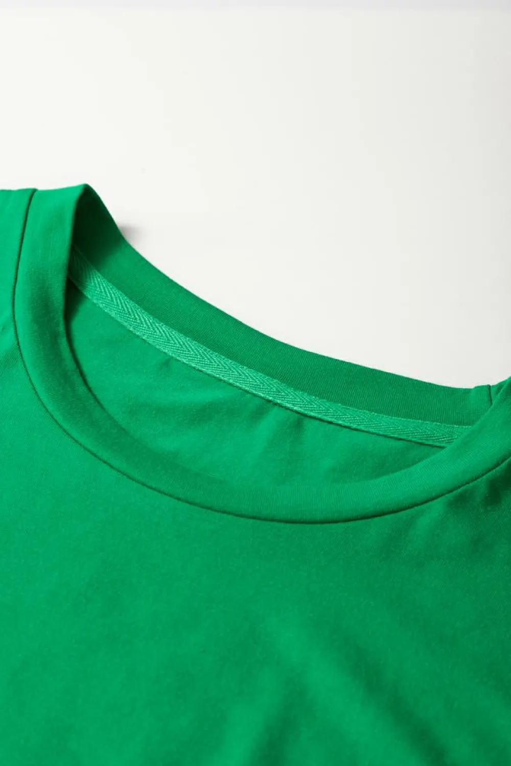 Hot Dear-Lover Casual Plain Crew Neck Tee Bright Green