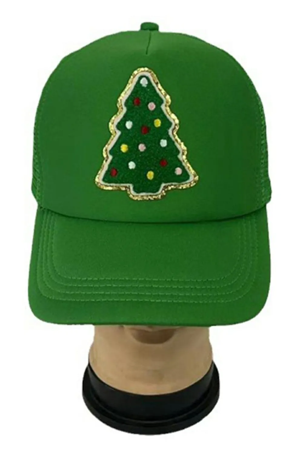 Sale Dear-Lover Christmas Tree Patched Baseball Cap Bright Green