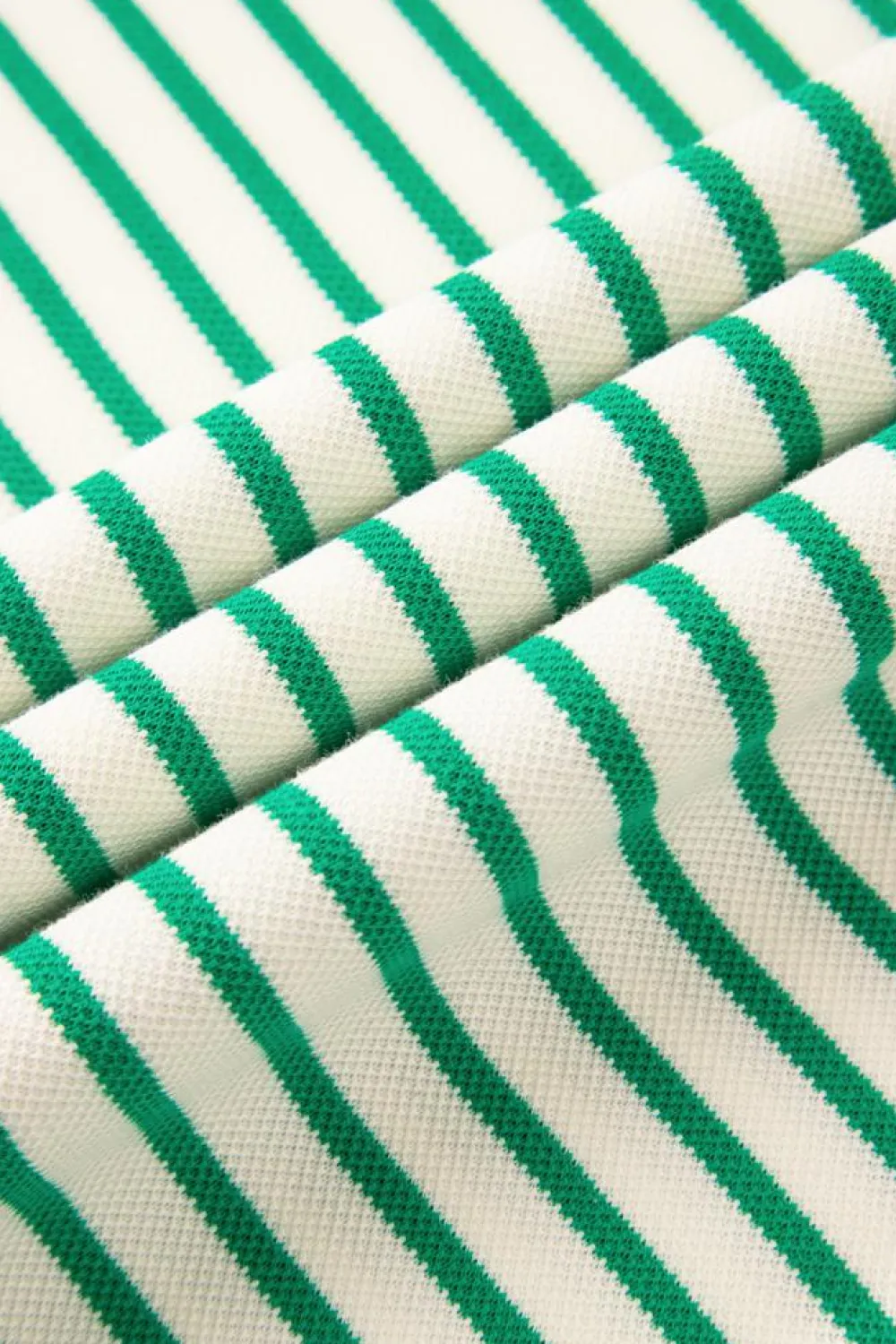 Outlet Dear-Lover Contrast Detail Striped Ruffle Short Sleeve Top Bright Green