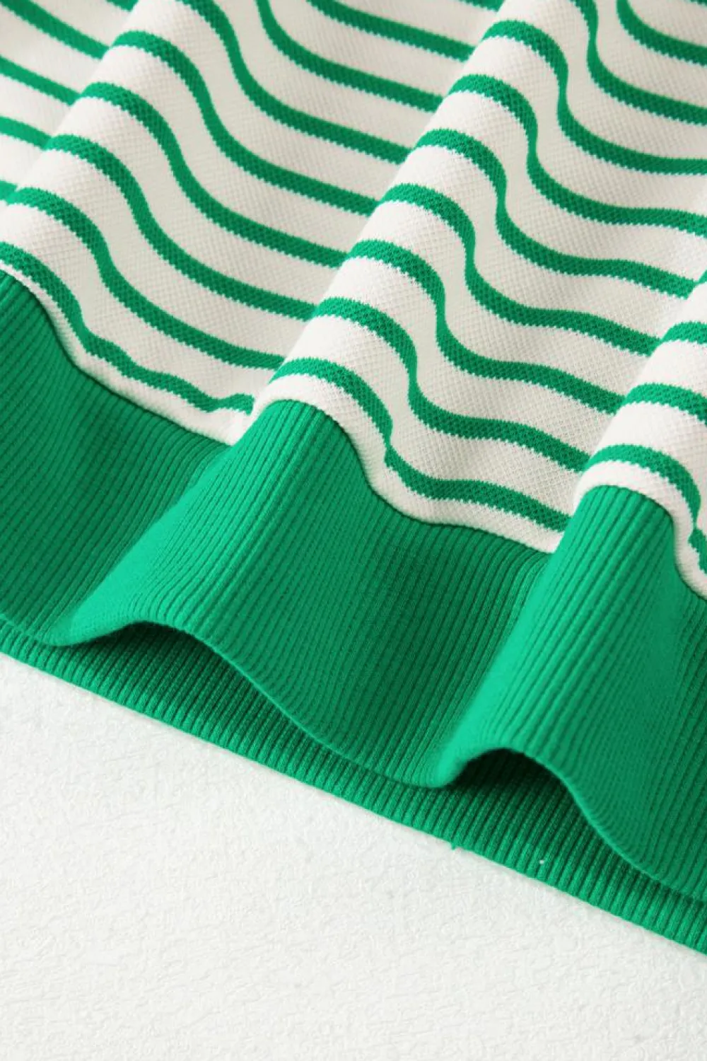 Outlet Dear-Lover Contrast Detail Striped Ruffle Short Sleeve Top Bright Green