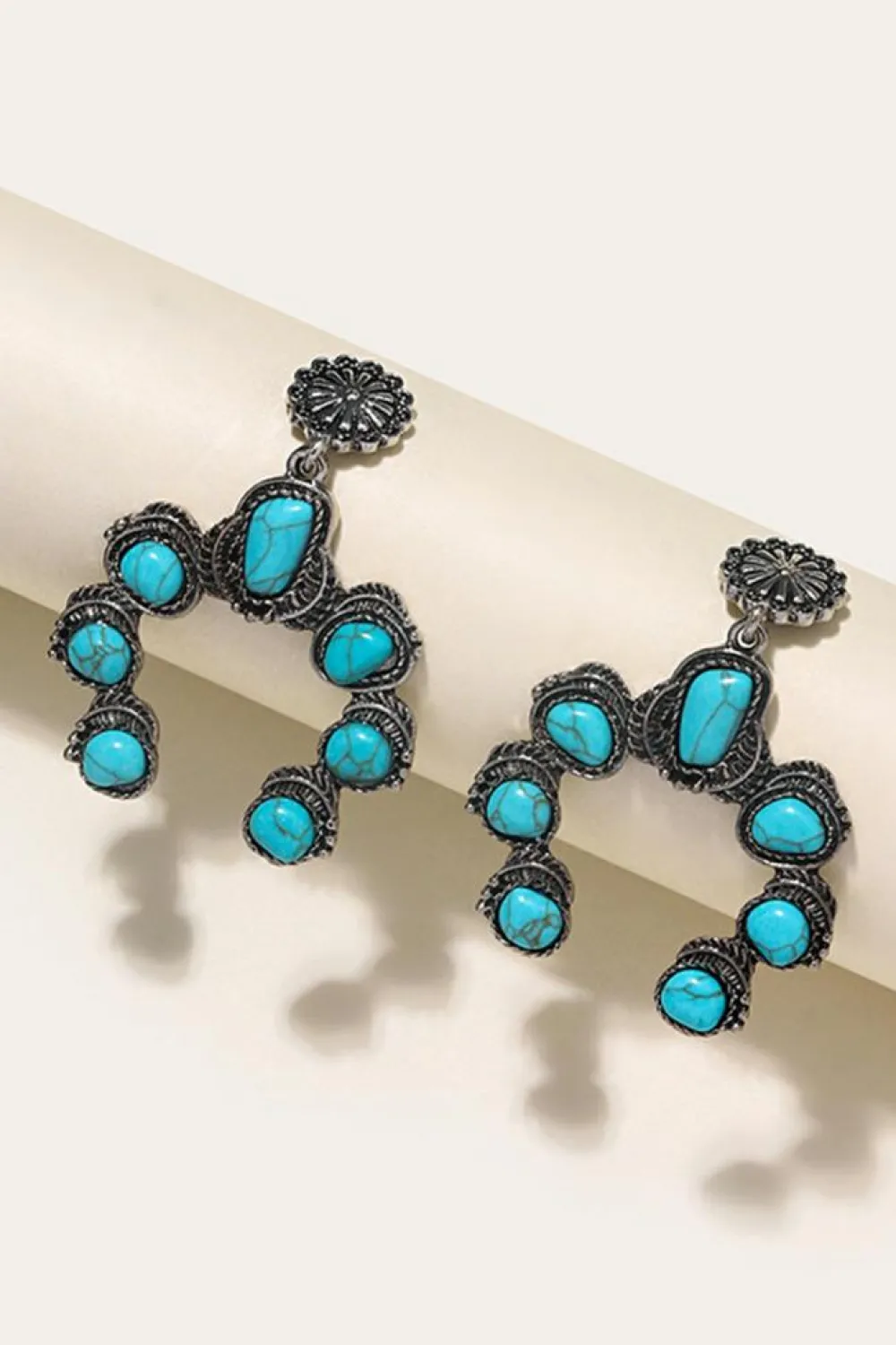 New Dear-Lover Retro Western Turquoise Decor Drop Earring Bright Green