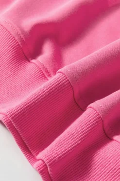 New Dear-Lover Colorblock Patchwork Drop Shoulder Sweatshirt Bright Pink