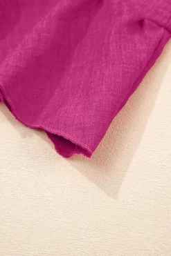 Hot Dear-Lover Knot Scoop Back Ruffle Hem Sleeveless Mini Dress Bright Pink