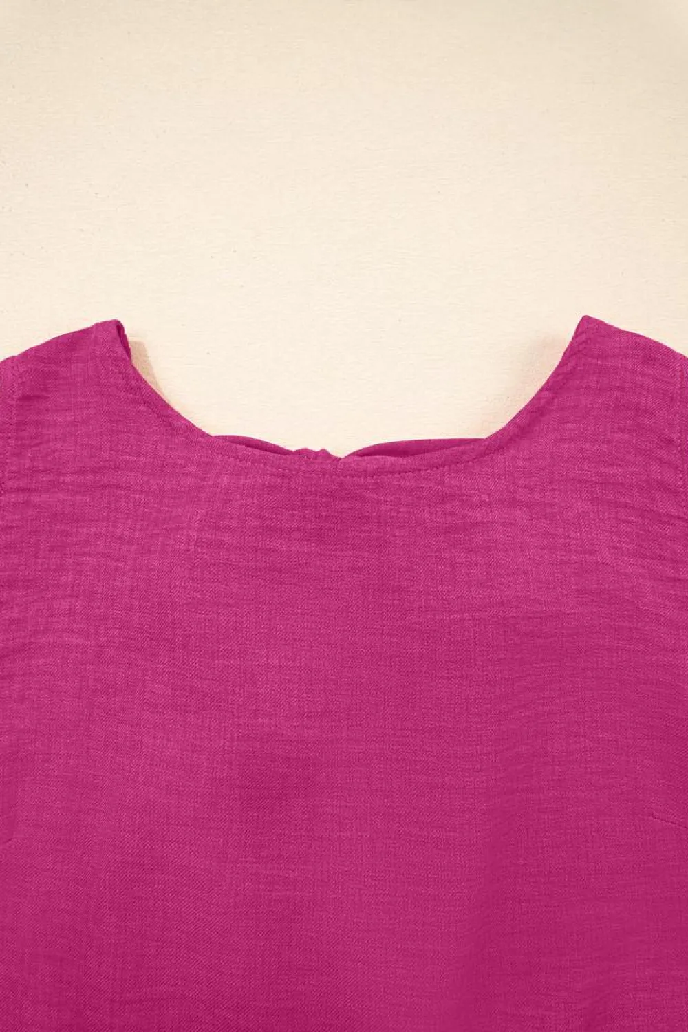 Hot Dear-Lover Knot Scoop Back Ruffle Hem Sleeveless Mini Dress Bright Pink