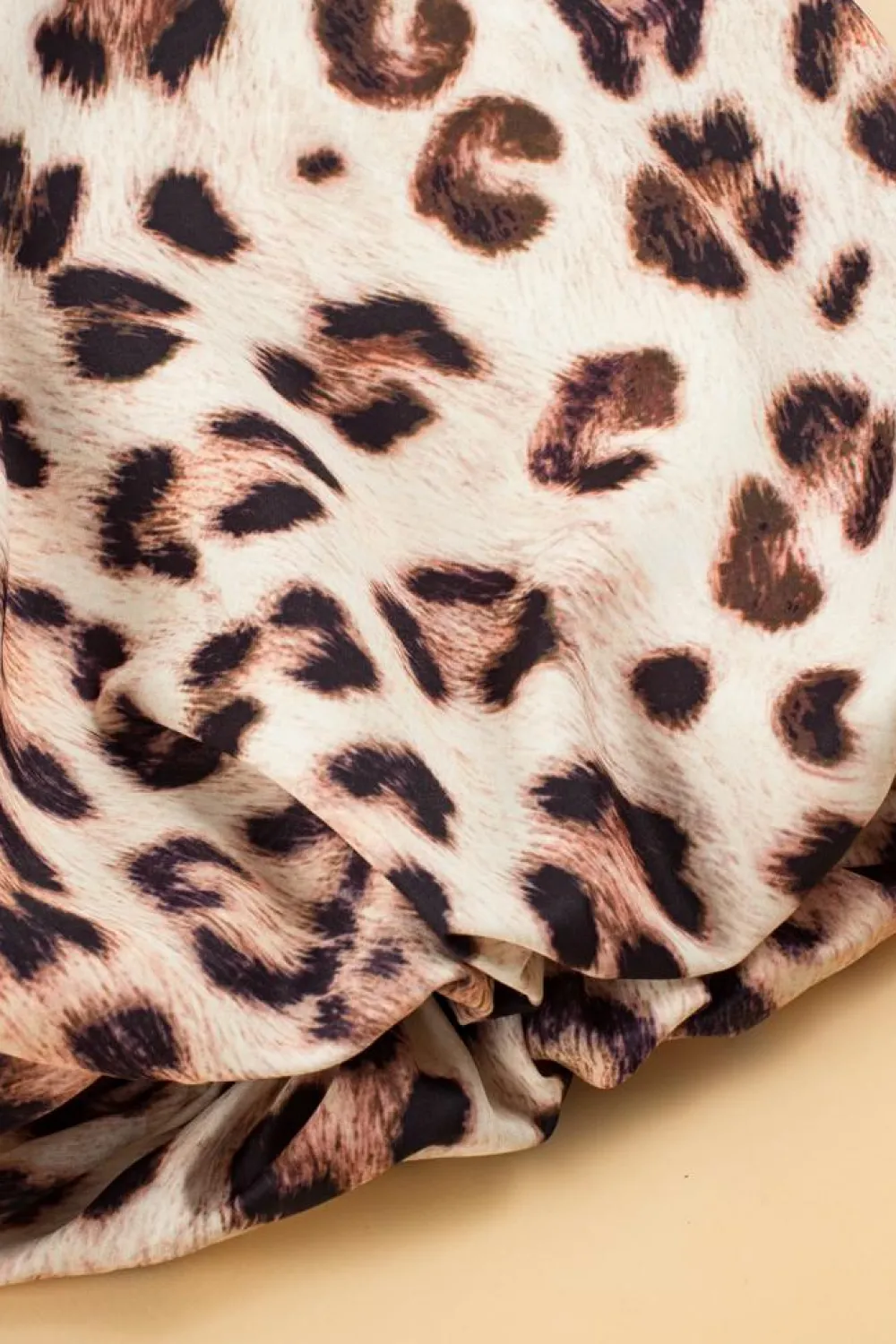 Discount Dear-Lover Leopard Colorblock Patchwork Bubble Sleeve Maxi Dress Bright Pink