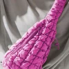 Best Dear-Lover Marshmallow Quilted Drawstring Decor Sling Bag Bright Pink