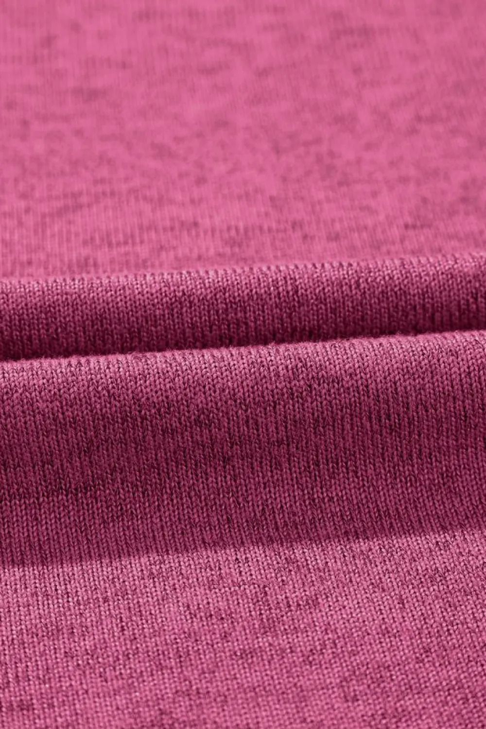 Online Dear-Lover Ribbed Splicing Sleeve Round Neck T-shirt Bright Pink
