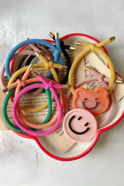 Online Dear-Lover Textured Knotted Thicken Hair Tie Bright Pink