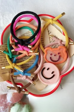Online Dear-Lover Textured Knotted Thicken Hair Tie Bright Pink